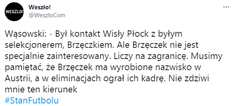 Na TEN KIERUNEK CZEKA Jerzy Brzęczek!